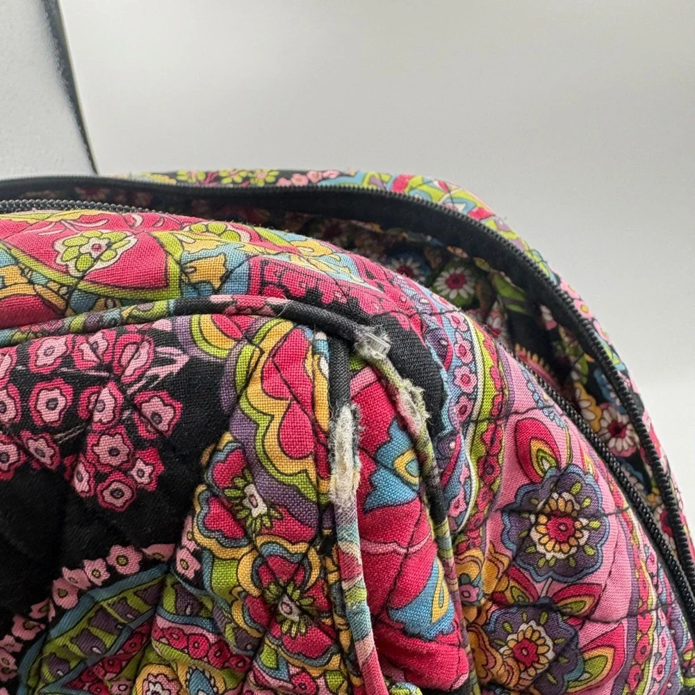 Vera Bradley Midnight Paisley‎ Quilted Cotton Backpack Floral Multi Color Bag